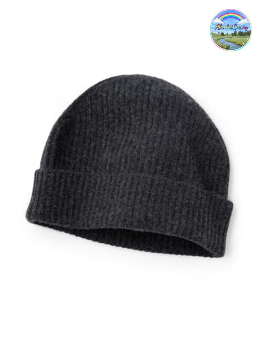 Men's 100% Pure Cashmere Ribbed Cuffed Beanie Hat, Ultra Plush